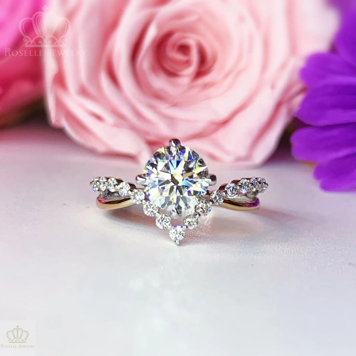 Two Tone V shape Side Stone Diamond Engagement Ring - LGR042 CHARLISA™