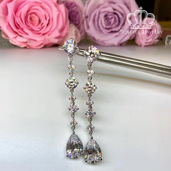 Pear Cut Drop Earrings - PE2 - Roselle Jewelry