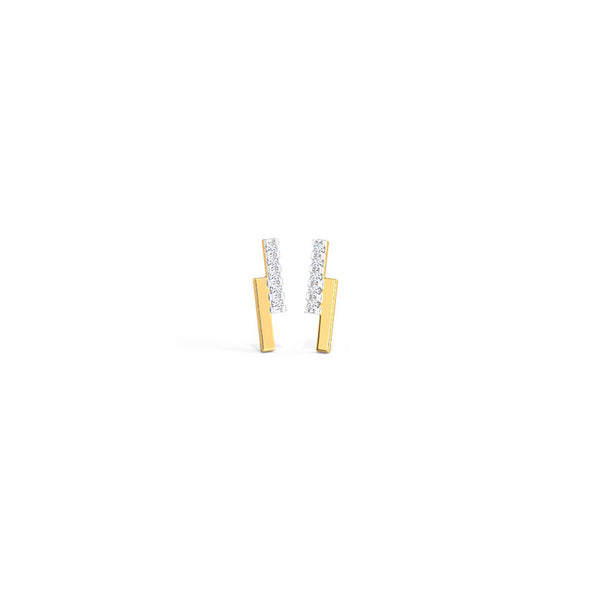 Elegant Linear Diamond Stud Earrings [pre order] - SE006 - Roselle Jewelry