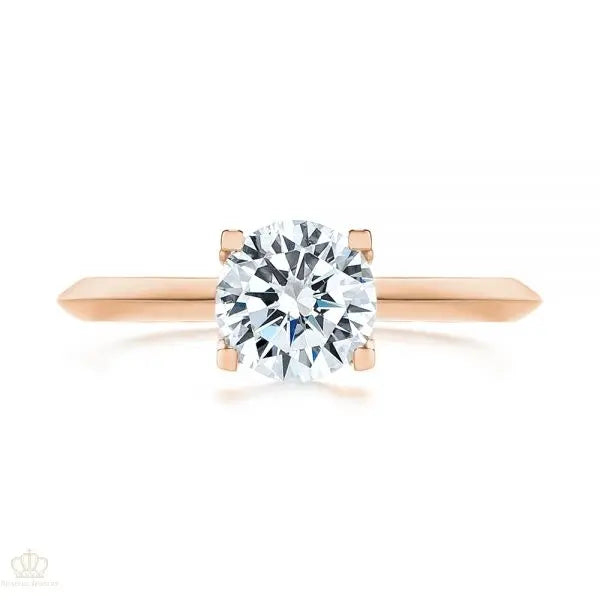 Four Prong Round Brilliant Engagement Ring [Setting Only] - EC024 - Roselle Jewelry
