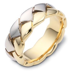 Men's Braided Two-tone Band Rings - NM15 - Roselle Jewelry