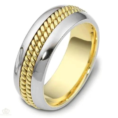 Men's Rope Two-Tone Band Rings - NM11 - Roselle Jewelry