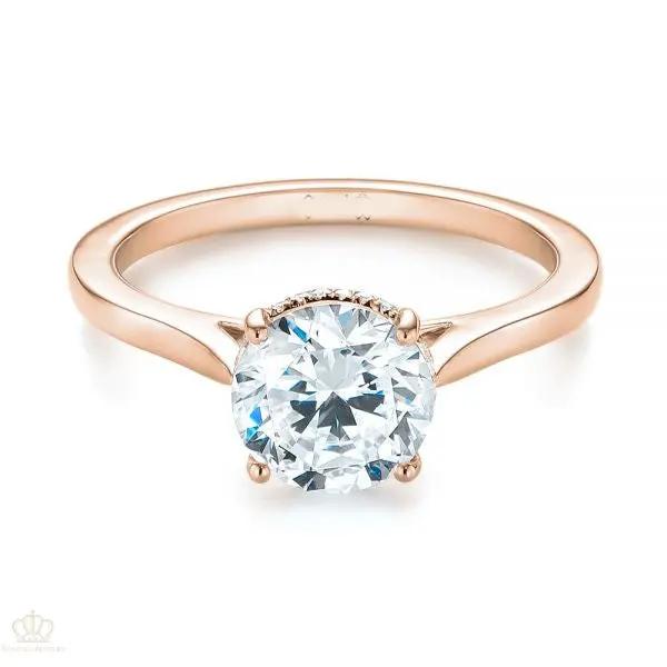 Micro Pave Diamond Side Stone Engagement Ring [Setting Only] - EC087 - Roselle Jewelry
