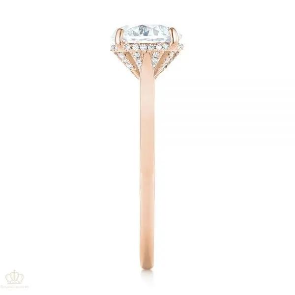 Micro Pave Diamond Side Stone Engagement Ring [Setting Only] - EC087 - Roselle Jewelry