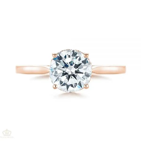 Micro Pave Diamond Side Stone Engagement Ring [Setting Only] - EC087 - Roselle Jewelry