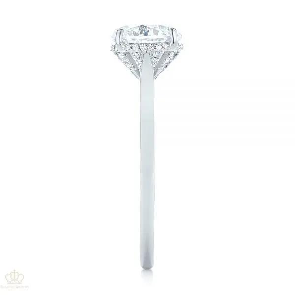 Micro Pave Diamond Side Stone Engagement Ring [Setting Only] - EC087 - Roselle Jewelry