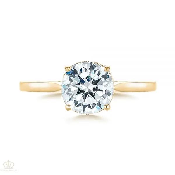 Micro Pave Diamond Side Stone Engagement Ring [Setting Only] - EC087 - Roselle Jewelry