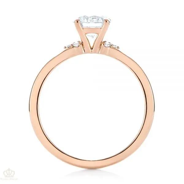 Minimalist Diamond Side Stone Engagement Ring [Setting Only] - EC081 - Roselle Jewelry