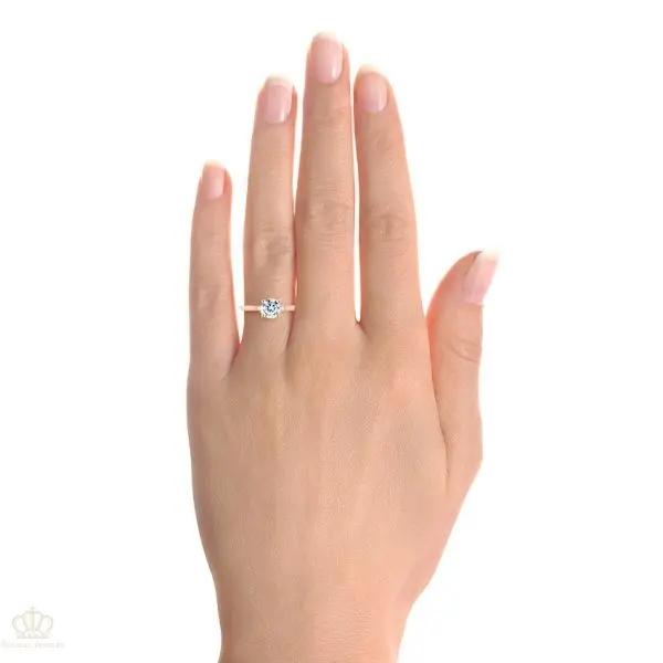 Minimalist Diamond Side Stone Engagement Ring [Setting Only] - EC081 - Roselle Jewelry