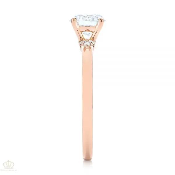 Minimalist Diamond Side Stone Engagement Ring [Setting Only] - EC081 - Roselle Jewelry