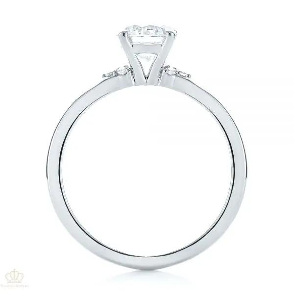 Minimalist Diamond Side Stone Engagement Ring [Setting Only] - EC081 - Roselle Jewelry