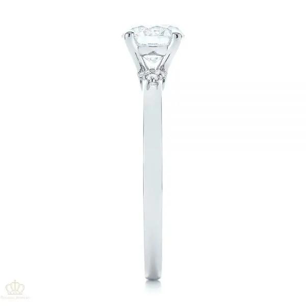 Minimalist Diamond Side Stone Engagement Ring [Setting Only] - EC081 - Roselle Jewelry
