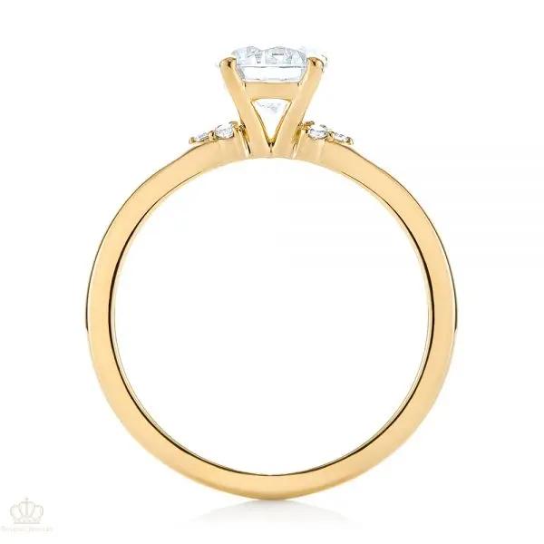 Minimalist Diamond Side Stone Engagement Ring [Setting Only] - EC081 - Roselle Jewelry