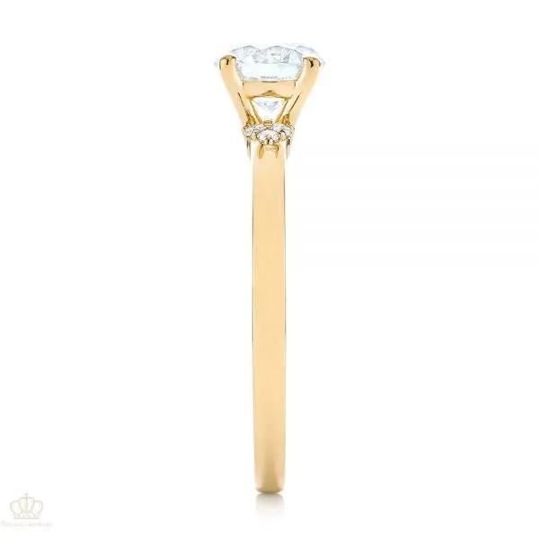Minimalist Diamond Side Stone Engagement Ring [Setting Only] - EC081 - Roselle Jewelry