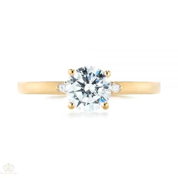 Minimalist Diamond Side Stone Engagement Ring [Setting Only] - EC081 - Roselle Jewelry