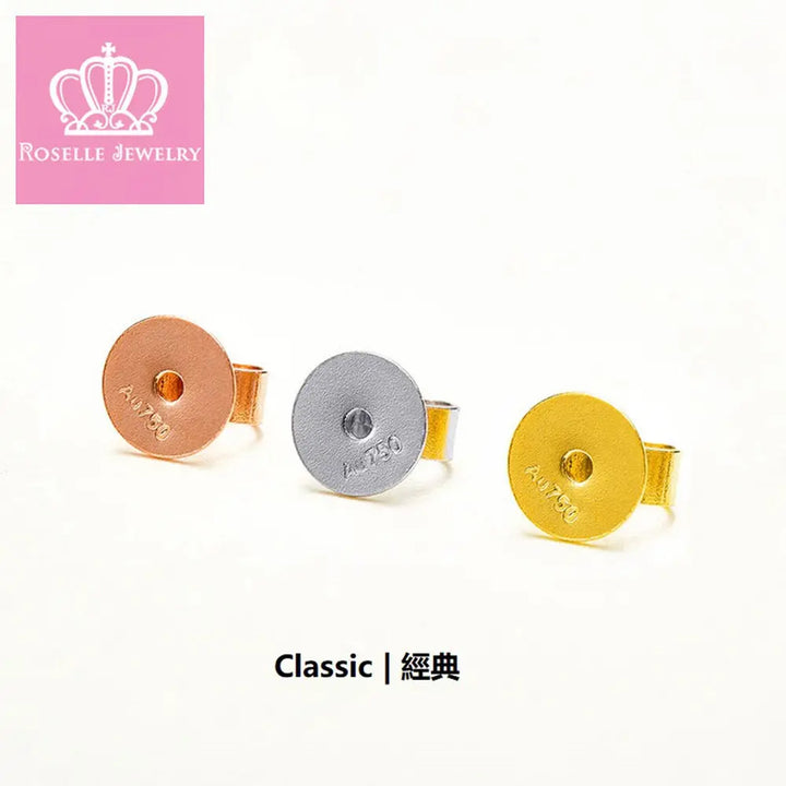 18K Gold Earring Earplug - JEA1 - Roselle Jewelry