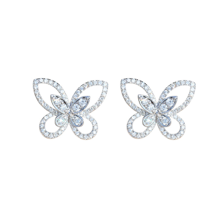 Cutout Butterfly Mini Diamond Earring [pre order] - SE001 - Roselle Jewelry