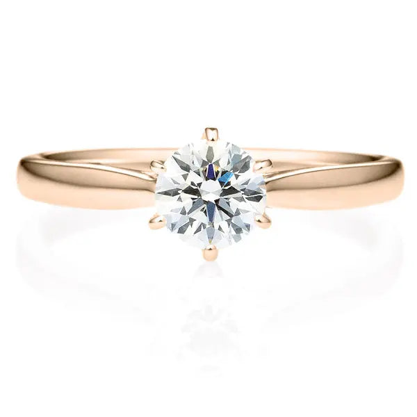 Six Prong Round Brilliant Engagement Ring [Setting Only] - EC015 - Roselle Jewelry