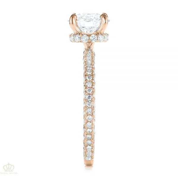 Pave Diamond Hidden Halo Engagement Ring [Setting Only] - EC059 - Roselle Jewelry