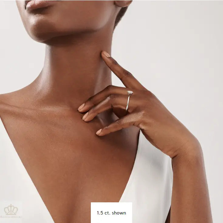 Four Prong Solitaire Round Brilliant Engagement Ring [Setting Only] - EC005 - Roselle Jewelry