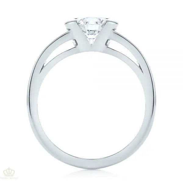 Solitaire Semi-bezel Diamond Engagement Ring [Setting Only] - EC033 - Roselle Jewelry