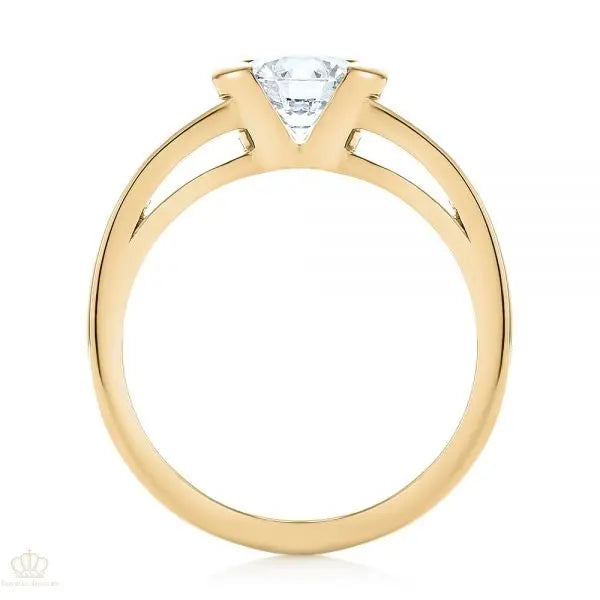 Solitaire Semi-bezel Diamond Engagement Ring [Setting Only] - EC033 - Roselle Jewelry