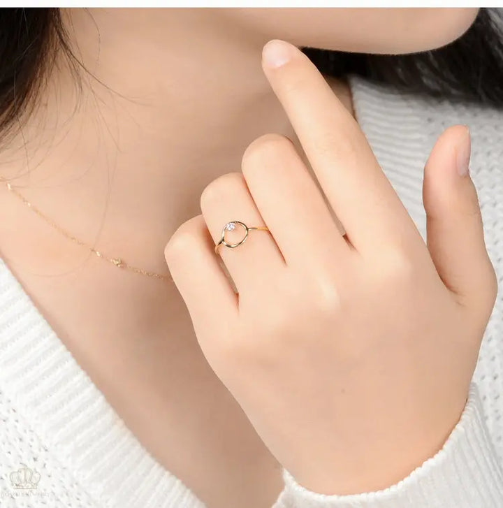 Petite Diamond Circle Fashion Ring - LR16 - Roselle Jewelry