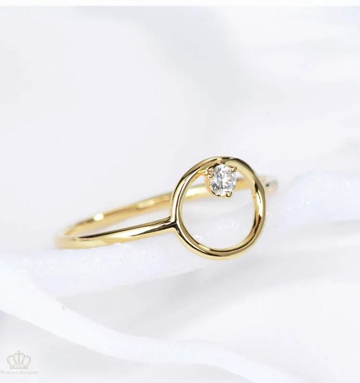 Petite Diamond Circle Fashion Ring - LR16 - Roselle Jewelry