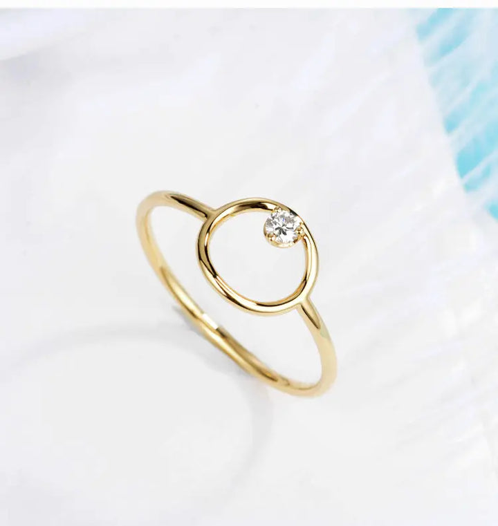 Petite Diamond Circle Fashion Ring - LR16 - Roselle Jewelry