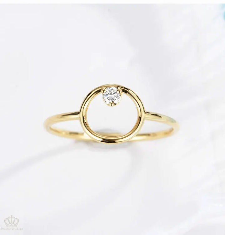 Petite Diamond Circle Fashion Ring - LR16 - Roselle Jewelry