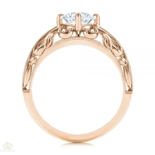 Vintage-inspired Filigree Diamond Solitaire Engagement Ring [Setting Only] - EC027 - Roselle Jewelry