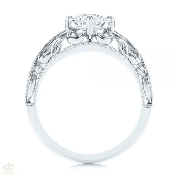 Vintage-inspired Filigree Diamond Solitaire Engagement Ring [Setting Only] - EC027 - Roselle Jewelry
