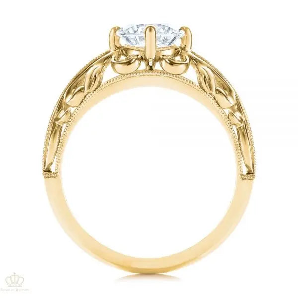 Vintage-inspired Filigree Diamond Solitaire Engagement Ring [Setting Only] - EC027 - Roselle Jewelry