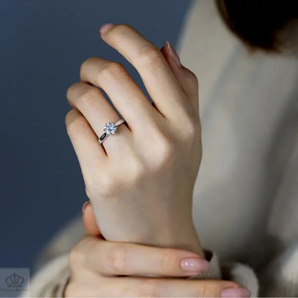 Six Prong Round Brilliant Engagement Ring [Setting Only] - EC015 - Roselle Jewelry