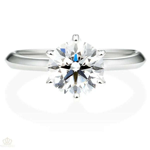 Six Prong Solitaire Round Brilliant Engagement Ring [Setting Only] - EC007 - Roselle Jewelry