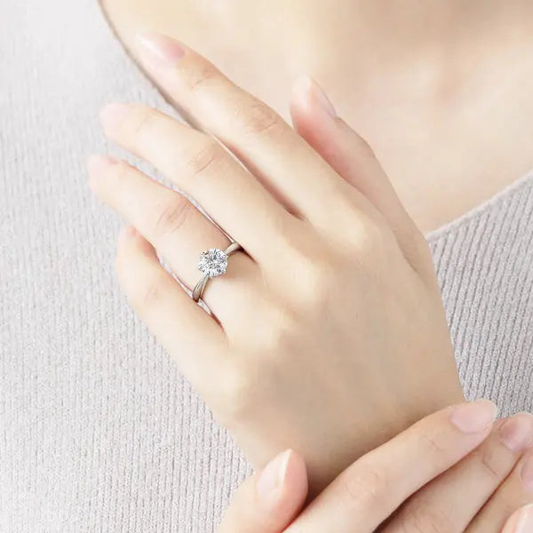Six Prong Round Brilliant Engagement Ring [Setting Only] - EC016 - Roselle Jewelry