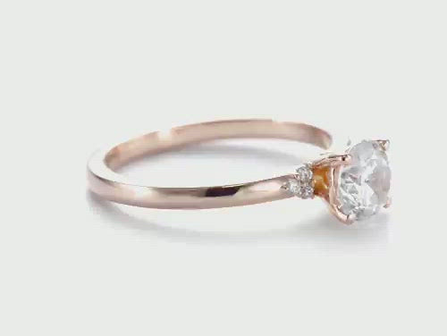 Minimalist Diamond Side Stone Engagement Ring [Setting Only] - EC081