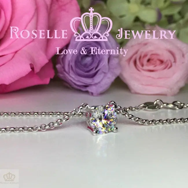 Four Prong Solitaire Necklaces - C2 - Roselle Jewelry
