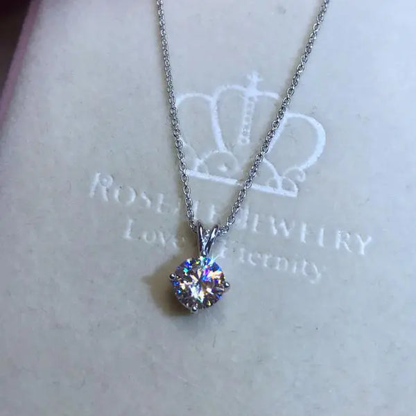 Four Prong Solitaire Pendant - C9 - Roselle Jewelry