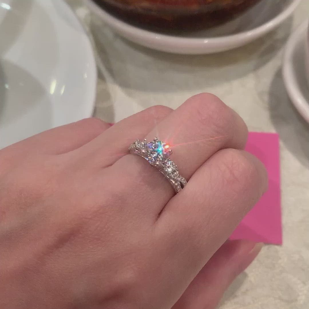 V19 - Vintage Three Stone Engagement Ring