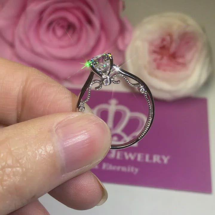 V26 - Vintage Four Prong Solitaire Engagement Ring