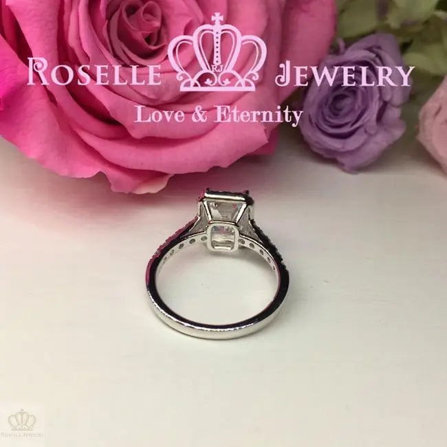 Emerald Cut Halo Engagement Ring - S10 - Roselle Jewelry