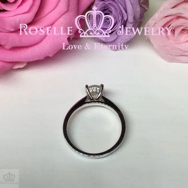 Four Prong Little Side Stone Engagement Ring - E29 - Roselle Jewelry