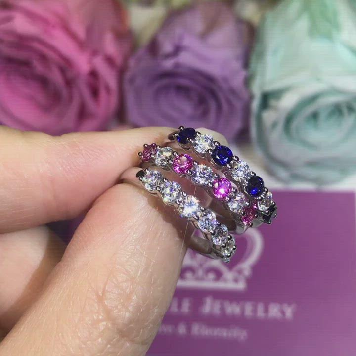 BA10 - Seven Stone Common Prong Wedding Ring