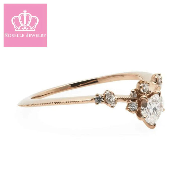 CURVED BLEEDING HEART FASHION RING - CV001 - Roselle Jewelry