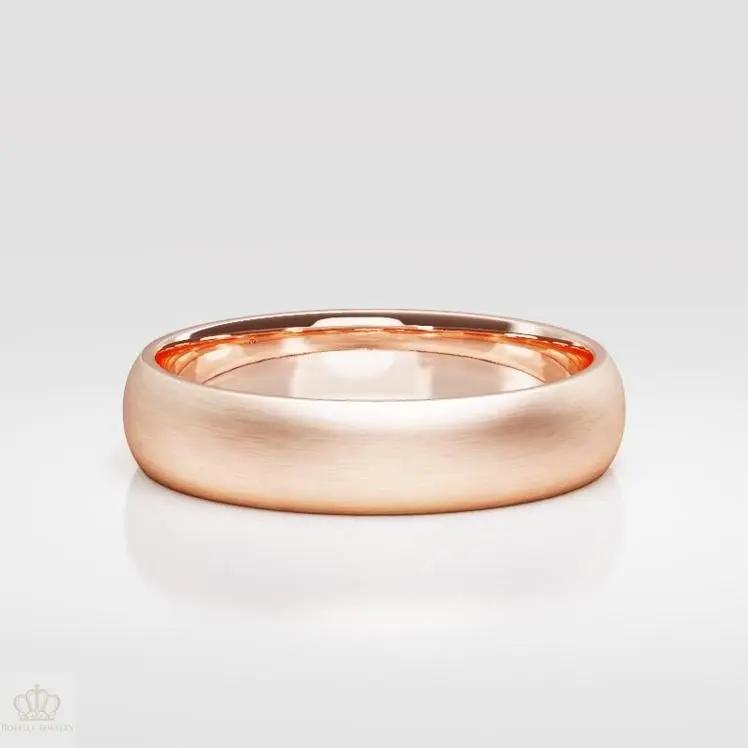 5.5mm Men's Matte Comfort Fit Wedding Ring - NM35 - Roselle Jewelry