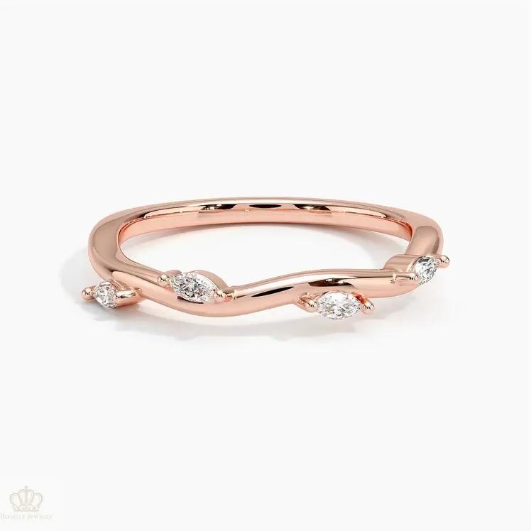 0.13CTW Winding Willow Diamond Wedding Band Ring - LR34 - Roselle Jewelry