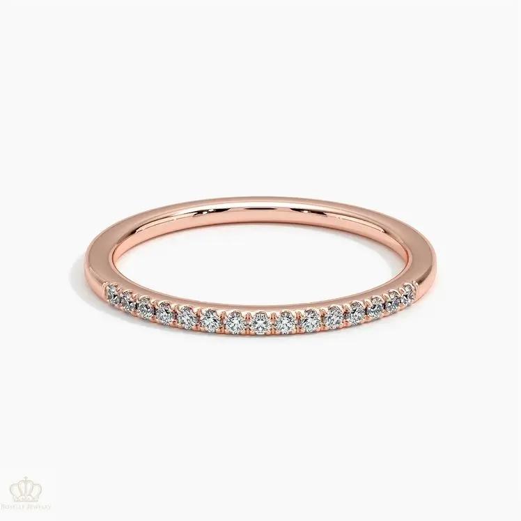 0.10ctw Petite Ballad Pave Half Eternity Diamond Wedding Band Ring - LR22 - Roselle Jewelry