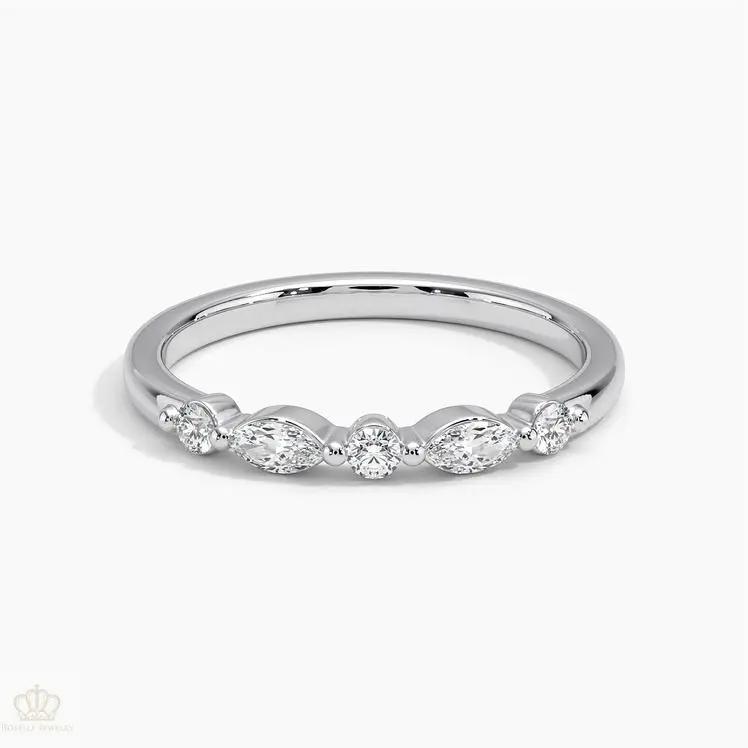 0.20CTW Petite Versailles Wedding Band Ring - LR26 - Roselle Jewelry