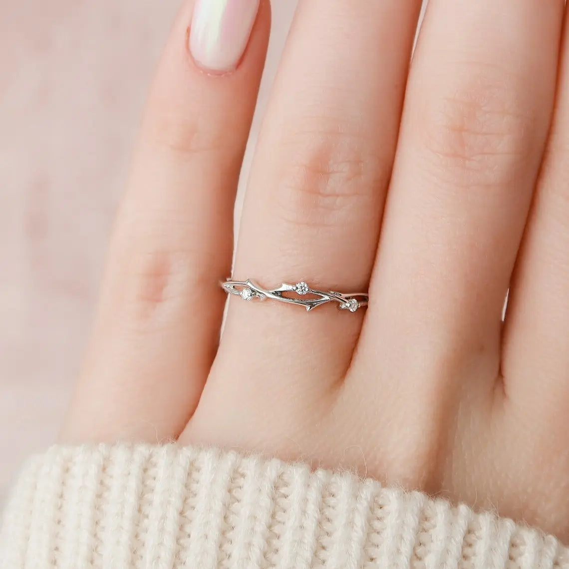 Twig Braided Diamond Fashion Ring - LR18 - Roselle Jewelry